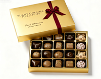 Boîte cadeau de chocolat en carton imprimé personnalisé pour bonbons, biscuits, emballage de Noël, avec nœud de ruban