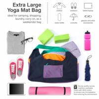 Sacs et sacoches de yoga grande capacité pour femme, sac de yoga en toile extra large avec fermeture éclair intégrale, 3 poches zippées, résistant à l'eau