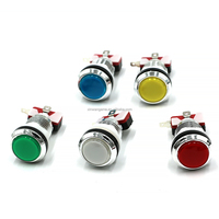 Boutons poussoirs d'urgence de couleur chromée avec micro-interrupteur LED 12V pour pousseur de pièces et machines de jeu d'arcade Jamma