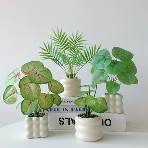 Plante Artificielle en Pot Muyu Chronicles, Petites Feuilles en Soie, Décoration de Bureau et de Maison - Product Image 3