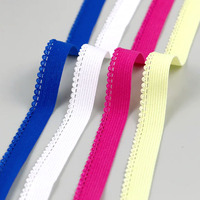 Bande élastique de 1 cm pour vêtements et sous-vêtements / Bande de nylon avec dentelle picot festonnée pour la couture, les textiles de maison, les sacs et les chaussures