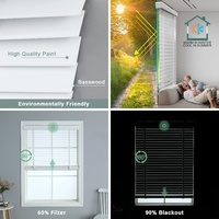 Persianas de Madera Eléctricas de Alta Calidad Personalizadas de China, 90% Opacas, de Imitación de Madera, Estilo Romano Moderno, para Ventanas Francesas, Protección Solar
