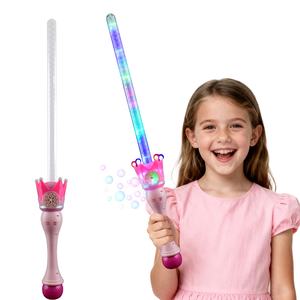 Luz de Neón, Varita de Burbujas LED con Corona Mágica de 27.5 Pulgadas, Accesorios de Fotografí<span class=keywords><strong>a</strong></span> Portátiles con Temática ROMÁNTICA, Disfraces de Cosplay, Aventuras de Rol, Caballero y Princesa - Product Image 1