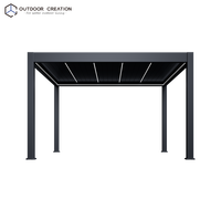 Pergola Bioclimatique Autoportante Prestige 4x4m en Aluminium Motorisée Électrique Étanche Thermolaquée Écologique pour Balcon et Jardin