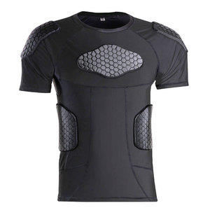 Maillot de compression rembourré pour <span class=keywords><strong>homme</strong></span>, protection pectorale et dorsale, sous-vêtement de protection des épaules à 6 protections pour football, baseball, cyclisme, basketball - Product Image 2