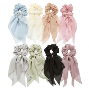 Scrunchies en Chiffon Double Couche pour Filles, avec Nœud en Ruban, Élastiques pour Cheveux, Accessoire de Mode - Product Image 1