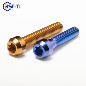 Baut Paduan <span class=keywords><strong>Titanium</strong></span> Berkualitas Tinggi M10 Baut Hexagonal Baja dengan Finishing Polos Berlekuk Sekrup Kepala Silinder untuk Sepeda Motor DIN Gr5 M3 M4 - Product Image 2