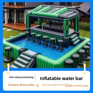 Matelas flottant <span class=keywords><strong>gonflable</strong></span> en PVC personnalisé pour piscine, station de restauration aquatique, canapé, table de fête, <span class=keywords><strong>lit</strong></span> de repos avec parasol complet - Product Image 6