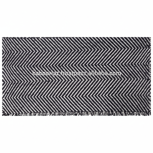 พรมขนสัตว์และโพรพิลีนถักกันลื่นแบบเรียบหรูหราเสื่อปูพื้นแบบสองด้านทันสมัยสำหรับห้องนั่งเล่น - Product Image 1