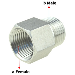 Thép không gỉ 1/2 "nam ống 1" nữ chủ đề giảm Tốc Bộ chuyển đổi thẳng BSP NPT chủ đề thủy lực ống mịn bề mặt giả mạo - Product Image 2