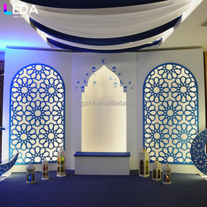 LEDA Event Supplies - Nuevo Fondo Acrílico con Recortes Florales Azules Estilo Indio para Bodas - Product Image 2