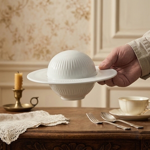 Service de vaisselle en céramique de style parisien <span class=keywords><strong>chic</strong></span>, blanc et céladon, assiettes plates, assiettes à dessert, bols, pour mariages et fêtes, non toxique - Product Image 1