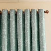 Rideaux à œillets occultants à motif floral vert menthe pastoral pour chambre et salon