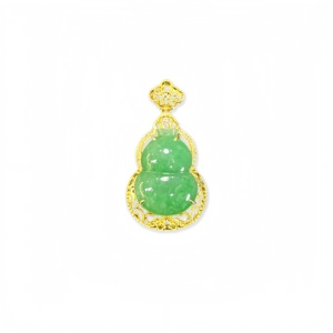 Colgante de Jadeíta Birmana Natural de Grado A, Colgante de Calabaza de Jadeíta Birmana, Colgante de Jadeíta para Mujer (Con Certificado) - Product Image 1