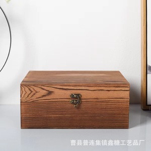Caja de almacenamiento rectangular de madera con tapa abatible para documentos y empaques de té, tamaño y grosor personalizables, grabado disponible. - Product Image 5
