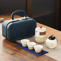 Service à thé portable de voyage en céramique à infusion rapide, style Kung Fu, tasse à thé de luxe de style chinois, cadeau d'affaires imprimé en typographie