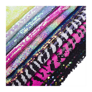 Reciclado fabricante de China al por mayor de moda policromada mano reversible lentejuelas 3D tela bordado de lujo - Product Image 1