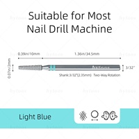 HYTOOS Embouts de ponceuse à ongles professionnels à coupe diamantée, embout conique chromé pour cuticules russes, ponceuse à ongles électrique, nettoyeur de peaux mortes, outil de préparation des ongles
