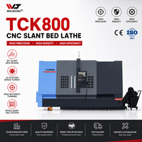 Mesin Bubut CNC WOJIE TCK800 Tipe Slant Bed, Diameter Putar 800mm, Panjang Putar 1000mm, Lubang Spindle 132mm untuk Suku Cadang Otomotif