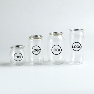 Biểu Tượng Tùy Chỉnh Rõ Ràng Pet Nước Giải Khát Pop Smoothie Pet Nước Giải Khát Pull-Ring Nhựa Soda Có Thể Takeout Chai Cho Đồ Uống Với Nắp Nhôm - Product Image 1