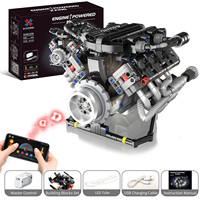 715 Piezas K96206 Nuevo Superauto con Motor V8, Piezas de Coche, Motor Motorizado con Luz, Bloques de Construcción, Juguetes, Modelo, Regalo, Sets de Bloques de Construcción