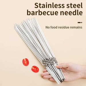 <span class=keywords><strong>Brochette</strong></span> de barbecue <span class=keywords><strong>en</strong></span> acier inoxydable pour l'extérieur Bâton d'aiguille de barbecue plat <span class=keywords><strong>en</strong></span> métal <span class=keywords><strong>en</strong></span> <span class=keywords><strong>fer</strong></span> pour les grillades et les barbecues Type d'outils - Product Image 2