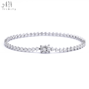 Most Popular Tennis <b>Bracelet</b> Jewellery 18K <b>Solid</b> White <b>Gold</b> Real Diamond <b>Bracelet</b> for Lady - Product Image 3
