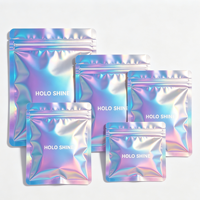 Sacs en mylar hologramme personnalisés emballage de maquillage de bijoux sacs à fermeture éclair holographique transparent en plastique