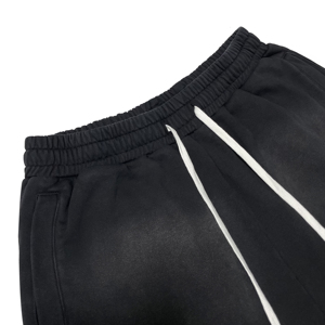 Pantalones Cortos Kirin de Alta Calidad con Diseño de Bestia Mítica para Hombre, Estilo Vintage, Lavado Desgastado, Cintura con Cordón Ajustable, Pierna Ancha, Estilo Urbano - Product Image 4