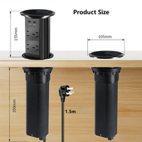 Pop-up-Steckdose Versteckte Küchensteckdose mit Kabelloser Ladefunktion Anti-Klemm-Audio IP65 OEM Muster Großbestellung