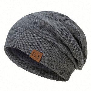 Chapeau d'hiver de haute qualité 2024 pour hommes, 100% acrylique, bonnet tricoté chaud, bonnet personnalisé avec logo, bonnets avec patch - Product Image 3