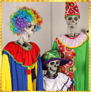 Disfraz de Esqueleto Payaso del Día de Muertos Mexicano, para Halloween, Casa Embrujada, Escape Room, Bar de Terror, Juego de Misterio de Asesinato - Product Image 4