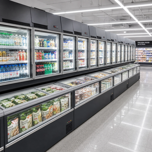 Vitrine Réfrigérée Commerciale Double Température pour Supermarché, Congélateur et Réfrigérateur Combinés, Réfrigérés en Haut, Congelés en Bas, pour Viande et Produits Laitiers - Product Image 1