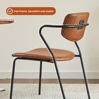 Fauteuil minimaliste moderne italien pour étude à domicile Salle à manger en métal avec dossier en MDF pour café, thé au lait, boutique de chaises rembourrées