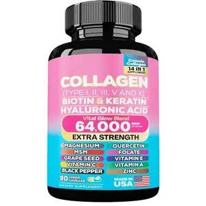 Collagen Biotin Keratin Hyaluronic Acid capsules Vital Glow Blend