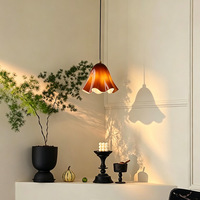 Lampu Gantung Kaca Panjang Minimalis Modern Prancis, Mewah dan Hangat untuk Kamar Tidur, Ruang Tamu, Koridor, dan Lorong Dekoratif
