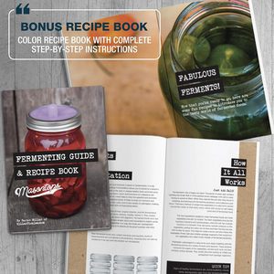 Kit complet <span class=keywords><strong>de</strong></span> fermentation Masontops pour bocaux Mason avec bouchons à air, poids en verre pour la fabrication <span class=keywords><strong>de</strong></span> cornichons/kraut/kimchi - Sans BPA, à large ouverture - Product Image 5