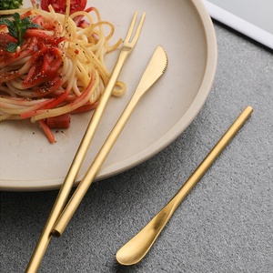 Mới Đến Món Tráng Miệng Thiết Lập Dài Xử Lý Tùy Chỉnh Thép Không Gỉ Dao Kéo Ngã Ba Thìa Dao Trái Cây Ngã Ba Salad Món Tráng Miệng Thiết Lập - Product Image 4