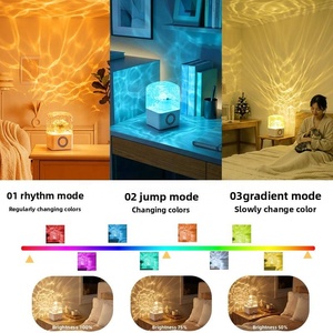 Lampe à LED à effet d'ondulation d'eau avec haut-parleur Bluetooth, lampe de nuit 3D rechargeable par USB, lumière d'ambiance à changement de couleur RGB pour la décoration de la chambre - Product Image 6