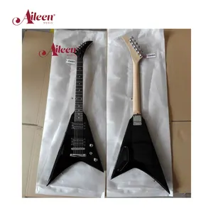 Venta personalizada guitarra eléctrica voladora Tom Bridg F V Shape guitarra eléctrica (EGH601)