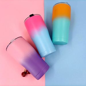 Gobelet isotherme incurvé 30oz 40oz en acier inoxydable à double paroi, isolé sous vide, thermolaqué, avec couvercle et paille - Product Image 3