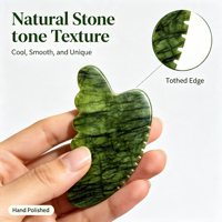 Rouleau facial en jade vert néphrite 100% naturel et ensemble de masseur Gua Sha
