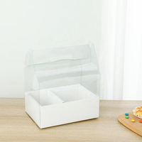 Boîte à Gâteau Exquise en Kraft et PVC, Boîte Cadeau pour Cupcakes, Emballage Transparent avec Couvercle en Plastique pour Muffins
