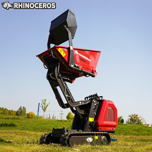 Mini-dumper chenillé hydraulique Rhinoceros 800 kg <span class=keywords><strong>à</strong></span> benne basculante haute avec moteur diesel <span class=keywords><strong>Kubota</strong></span> pour la construction et l'agriculture |   XN800 - Product Image 2