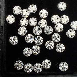 Pietra di Moissanite a Doppio Foro 3mm-6.5mm, Foro da 0.7mm, Colore Bianco D, Forma Rotonda, Gemme Sciolte di Moissanite - Product Image 2