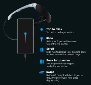 Gafas Inteligentes de RA <span class=keywords><strong>Rokid</strong></span> <span class=keywords><strong>Air</strong></span> Portátiles para Visualización en Pantalla Gigante, Conexión DP, Proyección de Pantalla para Móvil y Ordenador, Visualización 3D 1080P - Product Image 5