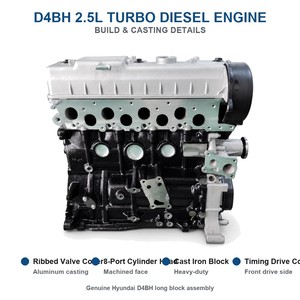 Motore Diesel D4BH <span class=keywords><strong>2</strong></span>.5TCI Long Block 2476cc SOHC 8V Turbo, Gruppo Motore Nudo per Hyundai Starex <span class=keywords><strong>H</strong></span>-1 Galloper Terracan - Product Image 2
