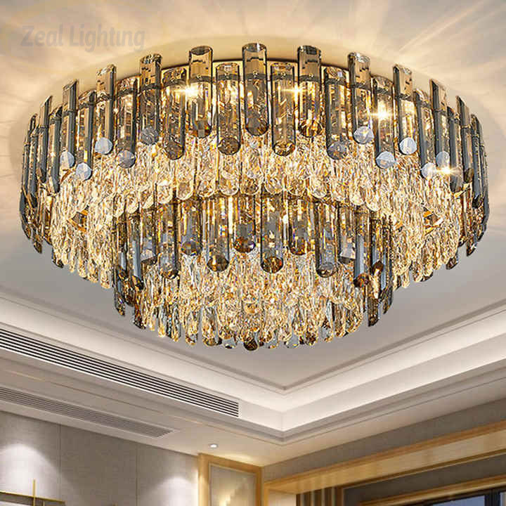 Bedroom Crystal Ball Ceiling Lamp Decoration K9 Crystals Round Chandelier Ceiling Light for Living Room