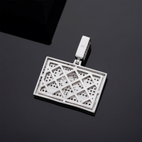 Bijoux fins classiques plaqué or 14 carats glacé cubique Zircon diamant 925 argent république état ours drapeau galaxie pendentif pour hommes