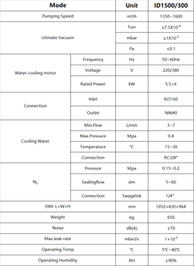 Pompe à vide à vis sèche Binte ID1500/300 OEM pour les industries des batteries Li-ion et solaires, garantie 1 an - Product Image 2